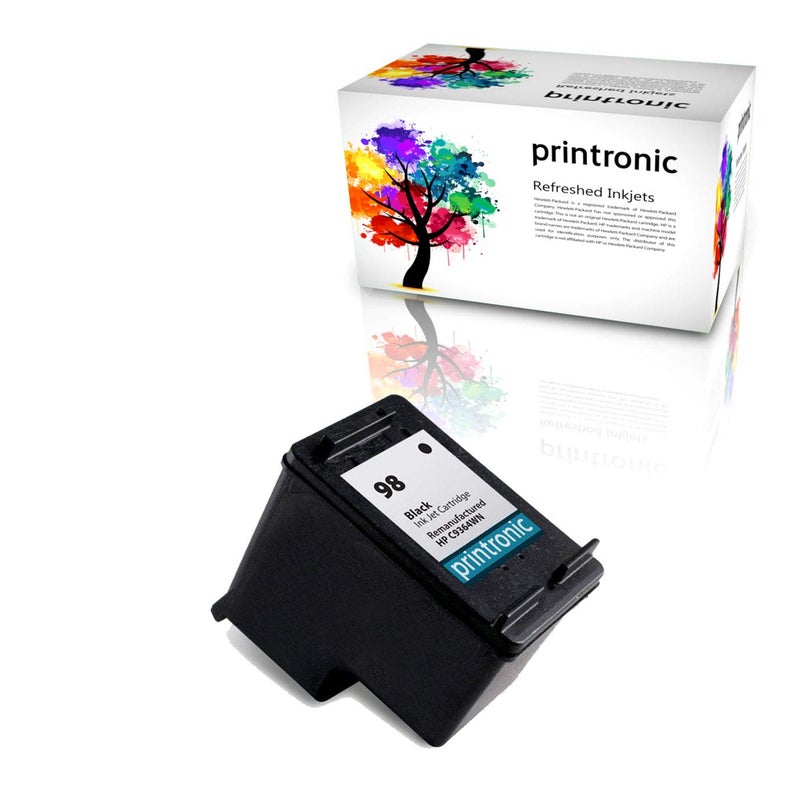 Printronic Remanufactured Ink Cartridge Replacement for HP 98 for DeskJet D4145 OfficeJet H470 6310 PhotoSmart C4100 D5060 (1 Black)